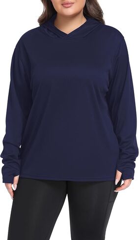 ZERDOCEAN Womens Plus Size Workout Tops Hoodie Long Sleeve Shirts Outfits for Hiking Running Cover Ups for Women in Saudi Arabia