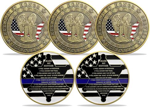 5 Pcs Spartan Warrior and Police Officers Motto Challenge Coin Law Enforcement Gift in Kuwait