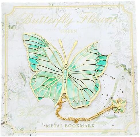 1pc Metal Green Butterfly Bookmark, Creative Design Gift for Friends, classmates and Teachers in Saudi Arabia