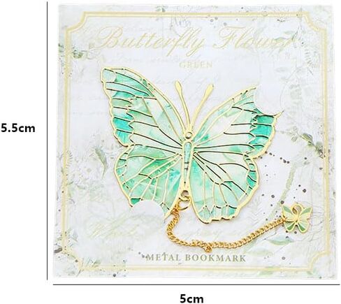 1pc Metal Green Butterfly Bookmark, Creative Design Gift for Friends, classmates and Teachers in Saudi Arabia