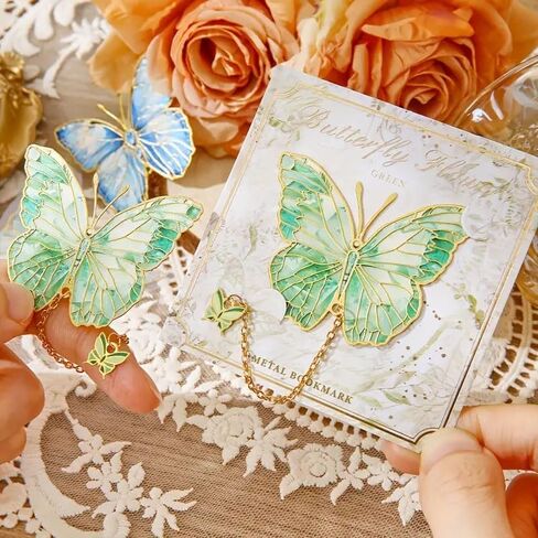 1pc Metal Green Butterfly Bookmark, Creative Design Gift for Friends, classmates and Teachers in Saudi Arabia