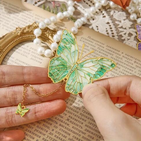 1pc Metal Green Butterfly Bookmark, Creative Design Gift for Friends, classmates and Teachers in Saudi Arabia
