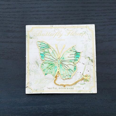 1pc Metal Green Butterfly Bookmark, Creative Design Gift for Friends, classmates and Teachers in Saudi Arabia