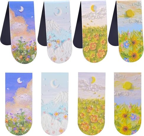 Magnetic Bookmarks 8Pcs Book Mark Page Magnetic Markers Clip for Students Teachers School Home Office Reading Supplies in Saudi Arabia