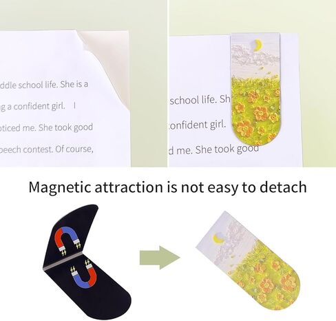 Magnetic Bookmarks 8Pcs Book Mark Page Magnetic Markers Clip for Students Teachers School Home Office Reading Supplies in Saudi Arabia