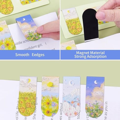Magnetic Bookmarks 8Pcs Book Mark Page Magnetic Markers Clip for Students Teachers School Home Office Reading Supplies in Saudi Arabia