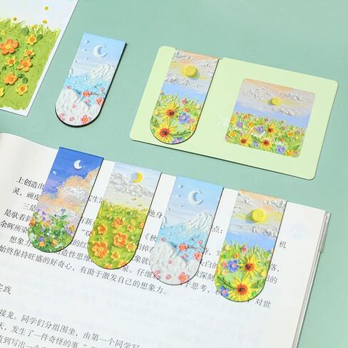Magnetic Bookmarks 8Pcs Book Mark Page Magnetic Markers Clip for Students Teachers School Home Office Reading Supplies in Saudi Arabia