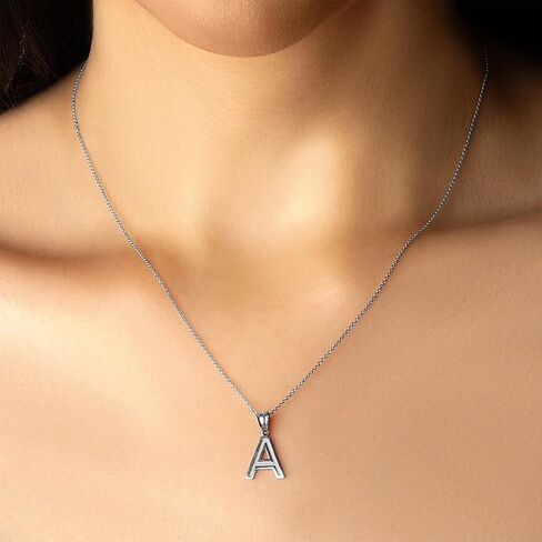 Claddagh Gold Satin Finish .925 Sterling Silver Personalized Letter A-Z Initial Charm Pendant Necklace - Choose Pendant Only or Necklace w/ 16"-22" Chain in Kuwait