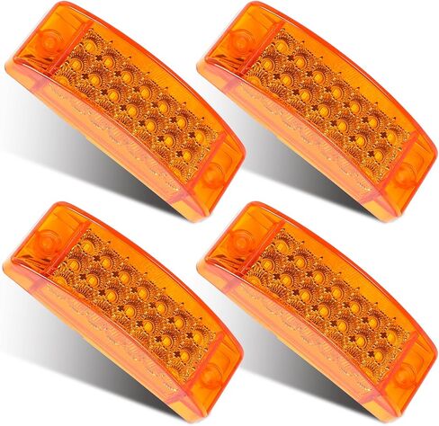 4Pcs 6 Inch Amber LED Side Marker Lights, 21LED 6"x2" Rectangular Trailer Turn Signal & Clearance Lights, Waterproof 12V Surface Mount for Truck, RV, Camper, Marine in Kuwait