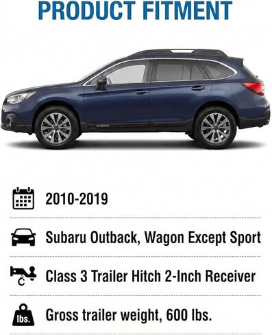 Class 3 Trailer Hitch 2 Inch Receiver Fit for 2010-2019 Subaru Outback in Saudi Arabia