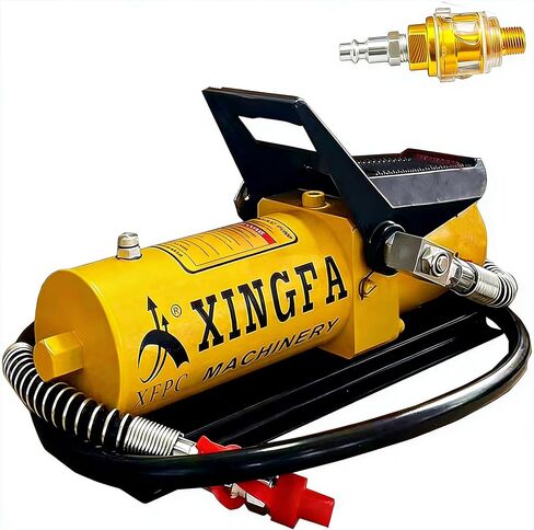Air Hydraulic Pump 10,000 PSI, 1.7L Reservoir, NPT 3/8" Oil Outlet, NPT 1/4" Inlet, Hydraulic Pump Air Hydraulic Foot Pump, with Air Line Lubricator, Yellow in Kuwait