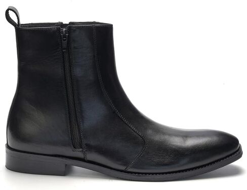 A. Veer Lexington Men’s Leather Zip Boot | Calfskin Leather Ankle Boot with Side Zipper Closure, Cushioned Insole & Low-Profile Rubber Outsole | Sleek Dress Boot Design in Saudi Arabia