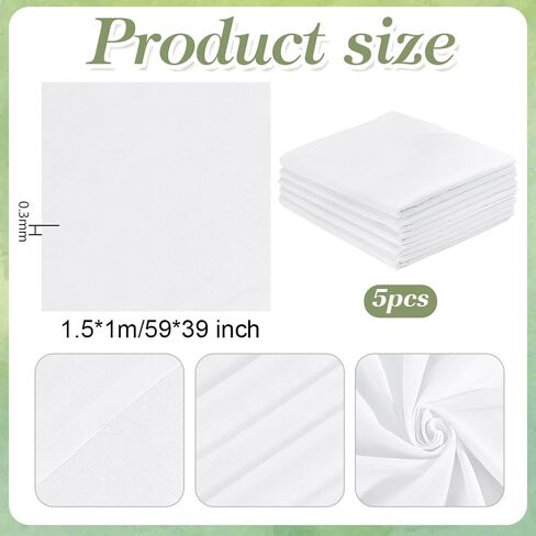 PH PandaHall 5pcs White Cotton Tapestry, Blank Wall Tapestry Large Backdrop Plain Wall Decor for Tie Dyeing DIY Painting Hanging Art Craft Bedroom Living Room Decoration, 60.63x60.63inch in Saudi Arabia