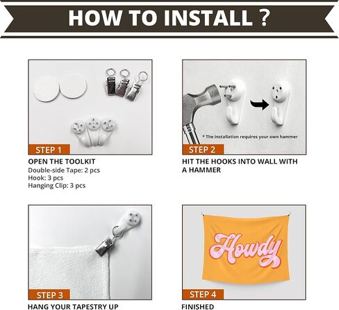 WAITPI Western Cowgirl Howdy Hanging Wall Tapestry for Classroom Bedroom, Vintage Orange Pink Wall Tapestries, Cute Preppy Wall Hanging for Teens Girls Room Dorm Playroom Party Decor 40x30 inches in Kuwait