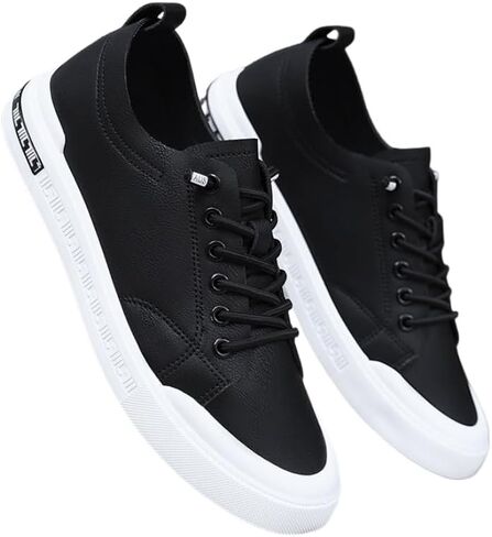 Men's Large Size Casual Sneakers - Lightweight Design, Smooth Artificial Leather, Versatile Styling in Kuwait