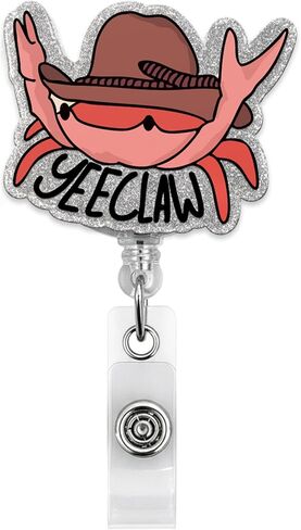 Yee Claw Badge Reel Funny, Cute Cowboy Crab Retractable Badge Holder Name Tag ID Card Clip for Doctor Nursing Student Teacher in Kuwait
