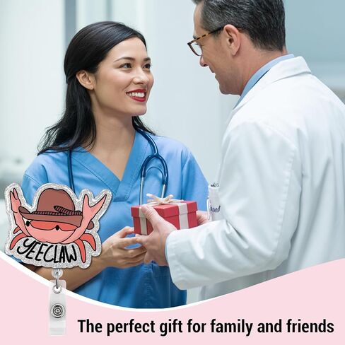 Yee Claw Badge Reel Funny, Cute Cowboy Crab Retractable Badge Holder Name Tag ID Card Clip for Doctor Nursing Student Teacher in Kuwait