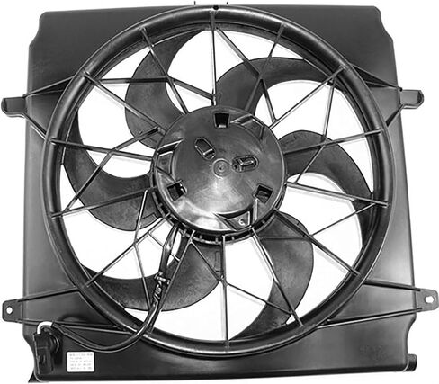 Dual Radiator and Condenser Fan Assembly Replaces# CH3117101, 620520 for Jeep Liberty 2.4L 2002 2003 2004, for Liberty 3.7L 2002 2003, (1x) in Saudi Arabia