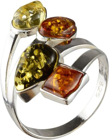 Holiday Gift Shops Sterling Silver and Baltic Amber Multicolored Ring Marcia in Saudi Arabia