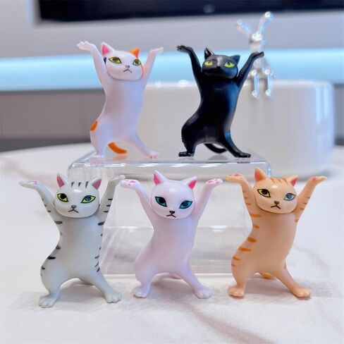 5 PCS Cats Figure Set Cute Gifts Desk Decor Funny Office Decor Cute Pen Holder Funny Office Desk Kawaii Dancing Cat in Saudi Arabia