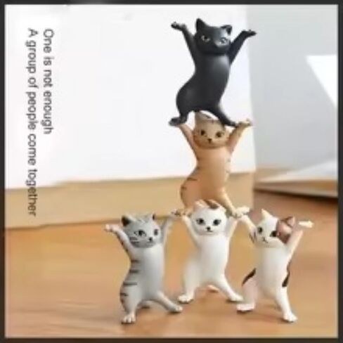 5 PCS Cats Figure Set Cute Gifts Desk Decor Funny Office Decor Cute Pen Holder Funny Office Desk Kawaii Dancing Cat in Saudi Arabia
