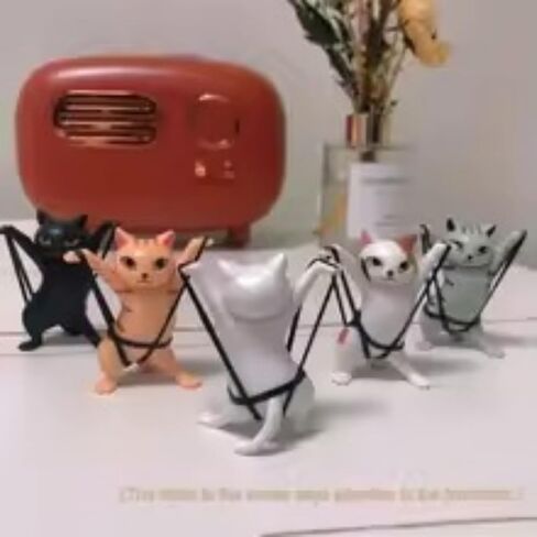5 PCS Cats Figure Set Cute Gifts Desk Decor Funny Office Decor Cute Pen Holder Funny Office Desk Kawaii Dancing Cat in Saudi Arabia