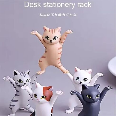 5 PCS Cats Figure Set Cute Gifts Desk Decor Funny Office Decor Cute Pen Holder Funny Office Desk Kawaii Dancing Cat in Saudi Arabia