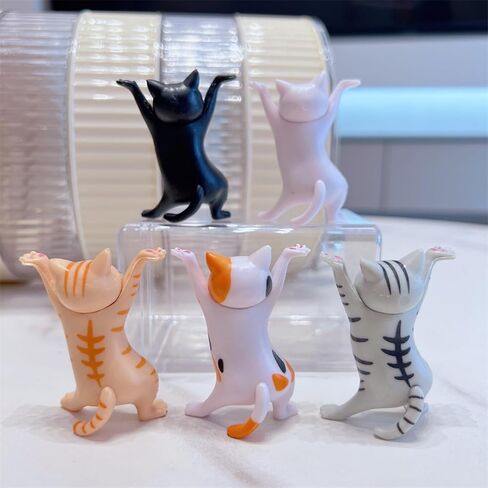 5 PCS Cats Figure Set Cute Gifts Desk Decor Funny Office Decor Cute Pen Holder Funny Office Desk Kawaii Dancing Cat in Saudi Arabia