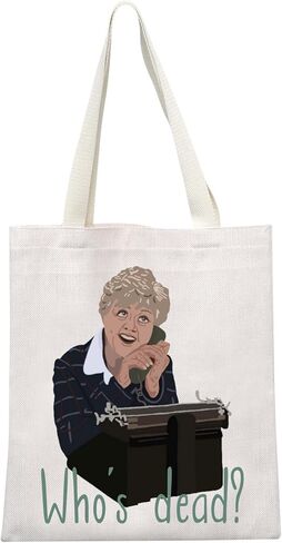 GJTIM Murder TV Show Inspired Gift TV Murder Mystery Series Gift Jessica Fan Present Who’s Dead Tote Bag (Who’s Dead Tote) in Saudi Arabia