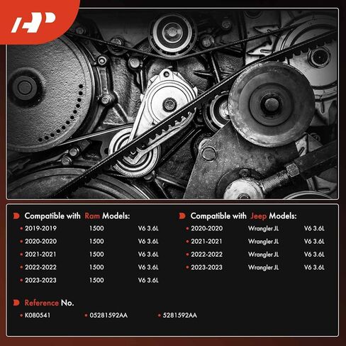 A-Premium 54.17 Inch Alternator Engine Serpentine Drive Belt Compatible with Ram 1500 2019-2023 & Jeep Wrangler JL 2020-2023, V6 3.6L in Saudi Arabia