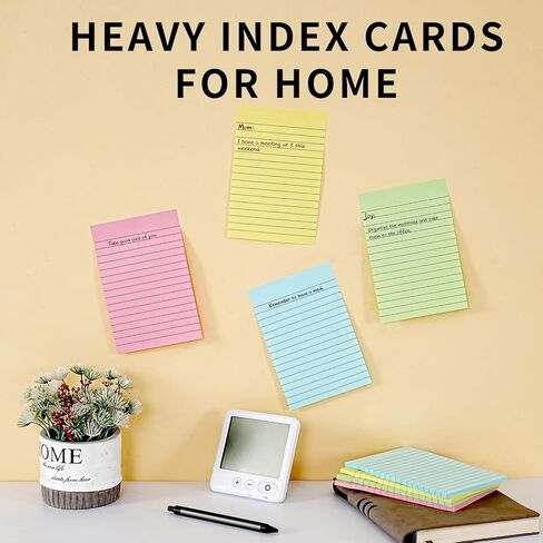Andy Han Lined Sticky Notes 4x6in - 4 Colors Note Cards for Students, Teachers, 200 Count Self-Stick Lined Notecards for Home Office School (Each 50 Sheets in Saudi Arabia
