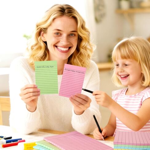Andy Han Lined Sticky Notes 4x6in - 4 Colors Note Cards for Students, Teachers, 200 Count Self-Stick Lined Notecards for Home Office School (Each 50 Sheets in Saudi Arabia
