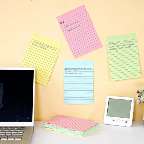 Andy Han Lined Sticky Notes 4x6in - 4 Colors Note Cards for Students, Teachers, 200 Count Self-Stick Lined Notecards for Home Office School (Each 50 Sheets in Saudi Arabia