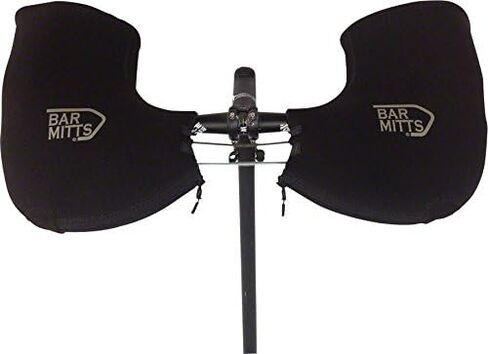 قفازات البار الكبيرة القابلة للتركيب على الدراجة الجبلية السوداء شديدة البرودة تناسب المقاود المسطحة ذات نهايات القضبان | مقاوم للماء | سهلة التركيب | تصميم الوصول المفتوح | شعار انعكاس السلامة in Kuwait