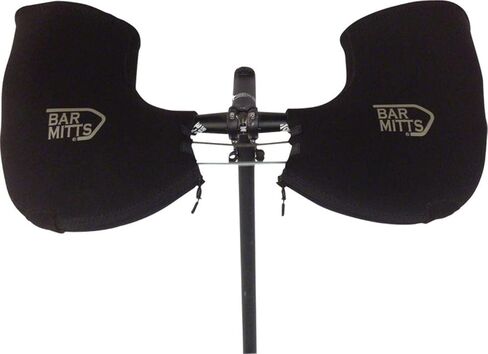 قفازات البار الكبيرة القابلة للتركيب على الدراجة الجبلية السوداء شديدة البرودة تناسب المقاود المسطحة ذات نهايات القضبان | مقاوم للماء | سهلة التركيب | تصميم الوصول المفتوح | شعار انعكاس السلامة in Kuwait