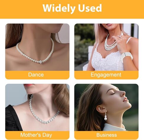 مجموعة مجوهرات اللؤلؤ 9 قطع للنساء، 3 أنماط من قلادة وأقراط وأساور، صندوق هدايا إكسسوارات من اللؤلؤ الصناعي، قلادة وقلادة أنيقة من اللؤلؤ ومجموعة أقراط للنساء in Kuwait