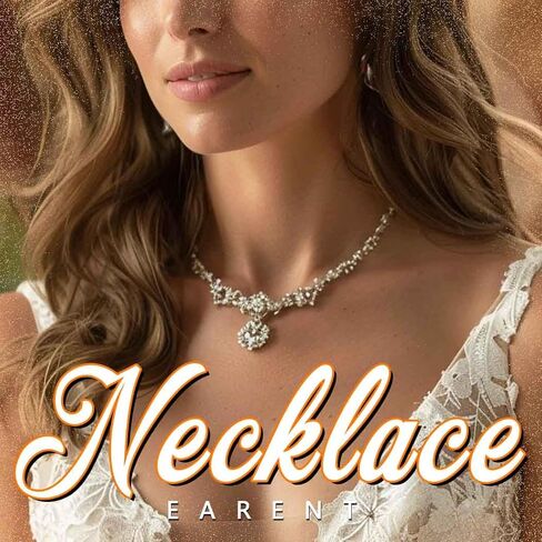 EARENT حجر الراين فراشة مجموعات المجوهرات قلادة فضية سوار أقراط مجموعة كريستال مجوهرات الزفاف للنساء (مجموعة من 3) in Kuwait