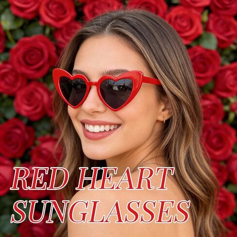 Valentines Accessories for Her - Red Silver Bracelet, Heart Earrings for Women, Red Sunglasses, Gifts for Women in Kuwait