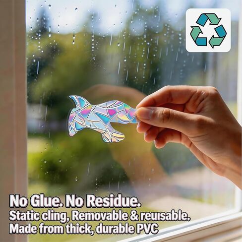 83 Pcs Bird-Friendly Window Clings – Anti-Collision Decals to Protect Birds – Non-Adhesive Reusable Stickers with Stars, Circles, Diamonds & Birds for Glass Doors & Windows in Kuwait