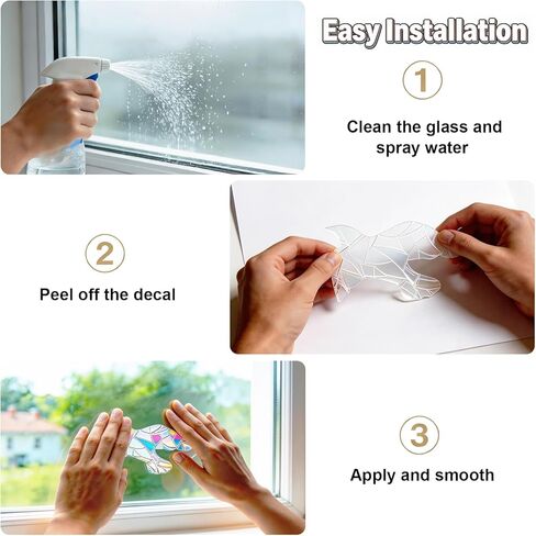 83 Pcs Bird-Friendly Window Clings – Anti-Collision Decals to Protect Birds – Non-Adhesive Reusable Stickers with Stars, Circles, Diamonds & Birds for Glass Doors & Windows in Kuwait