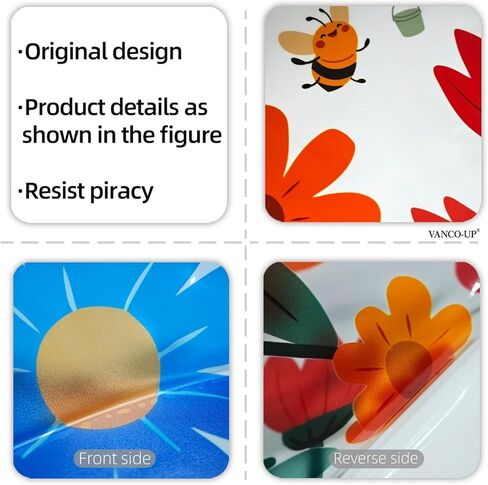 1 Sheet Large Cute Flower Window Clings Cartoon Bee Floral Spring Window Decals，Colorful Double-Sided Stickers for Glass Summer Holiday Decor for Home Office Room Indoor in Saudi Arabia