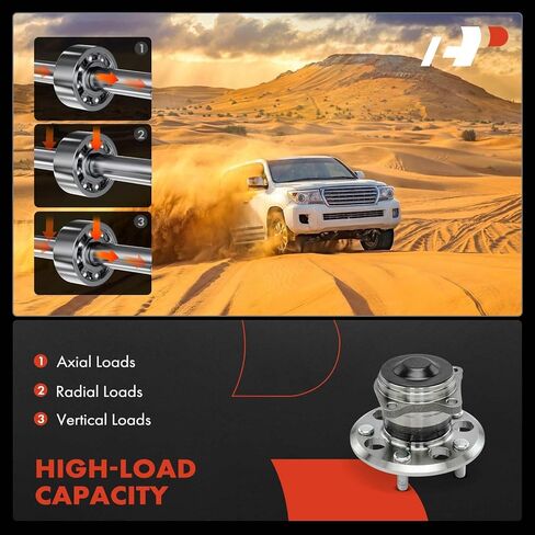 A-Premium 2 x Rear Wheel Bearing and Hub Assembly with 5-Lug Compatible with Toyota RAV4 1996-2003, Non-ABS Models, FWD Only in Saudi Arabia
