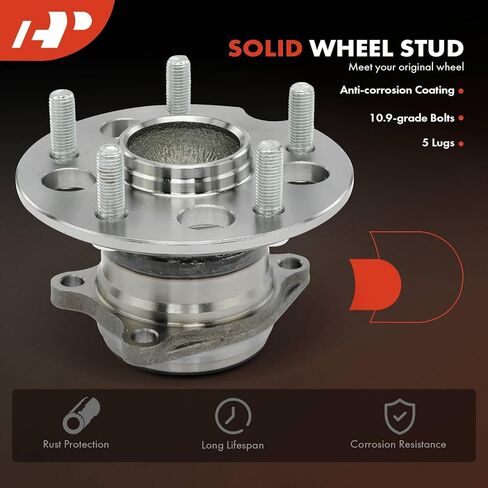 A-Premium 2 x Rear Wheel Bearing and Hub Assembly with 5-Lug Compatible with Toyota RAV4 1996-2003, Non-ABS Models, FWD Only in Saudi Arabia