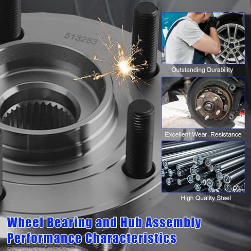 513263 Front Wheel Bearing and Hub Assembly Fit for Chrysler 200 2011–2014, for Sebring/Cirrus 2007–2010, for Dodge Avenger 2008–2014; 5-Lug W/ABS in Kuwait