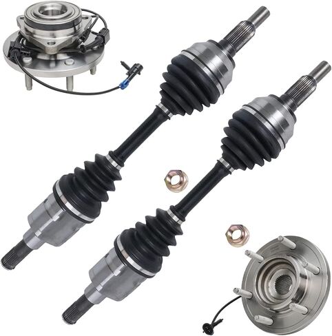 Detroit Axle - 4WD Front CV Axles Wheel Bearing Hubs for 2006-2010 Hummer H3, 2009-2010 H3T, 2 CV Axle Drive Shafts 2 Wheel Bearing Hubs Assembly Replacement in Saudi Arabia