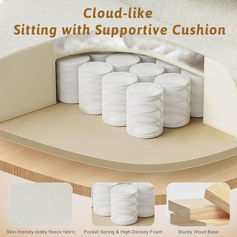 Office Chair,Big and Tall Heavy-Duty Executive Reclining Computer Gaming Chair with Foot Rest,Flip Armrest,Lumbar Pillow&Thicken Wider Seat for Criss Cross Legged Desk Vanity Chair,Teddy Fabric White in Kuwait