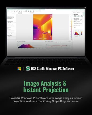 كاميرا F2W الحرارية بدقة 256 × 192 بالأشعة تحت الحمراء، كاميرا تصوير حراري مع شبكة Wi-Fi، تحسين الصورة بدقة فائقة، -4 درجة فهرنهايت إلى 1022 درجة فهرنهايت، شاشة تصوير حراري مقاس 640 × 480 3.2 بوصة مع مساحة تخزين 16 جيجابايت، حقيبة حمل in Kuwait