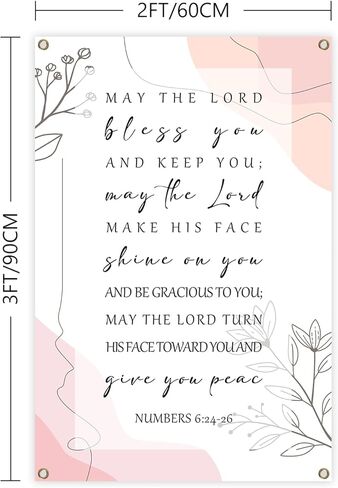 Inspirational Bible Verse Wall Art Poster Tapestry 2x3Ft Pink Room Wall Decor Tapestry for Living Room Bedroom Church Decoration in Saudi Arabia