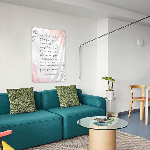 Inspirational Bible Verse Wall Art Poster Tapestry 2x3Ft Pink Room Wall Decor Tapestry for Living Room Bedroom Church Decoration in Saudi Arabia