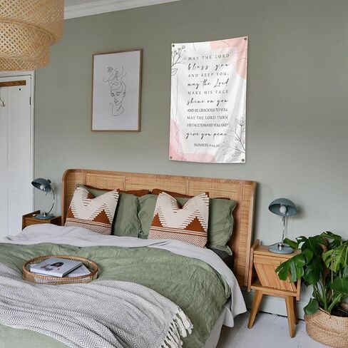 Inspirational Bible Verse Wall Art Poster Tapestry 2x3Ft Pink Room Wall Decor Tapestry for Living Room Bedroom Church Decoration in Saudi Arabia